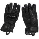 MFH - 15630 Lederhandschuhe, schwarz, mit Knöchel- und Schnittschutz